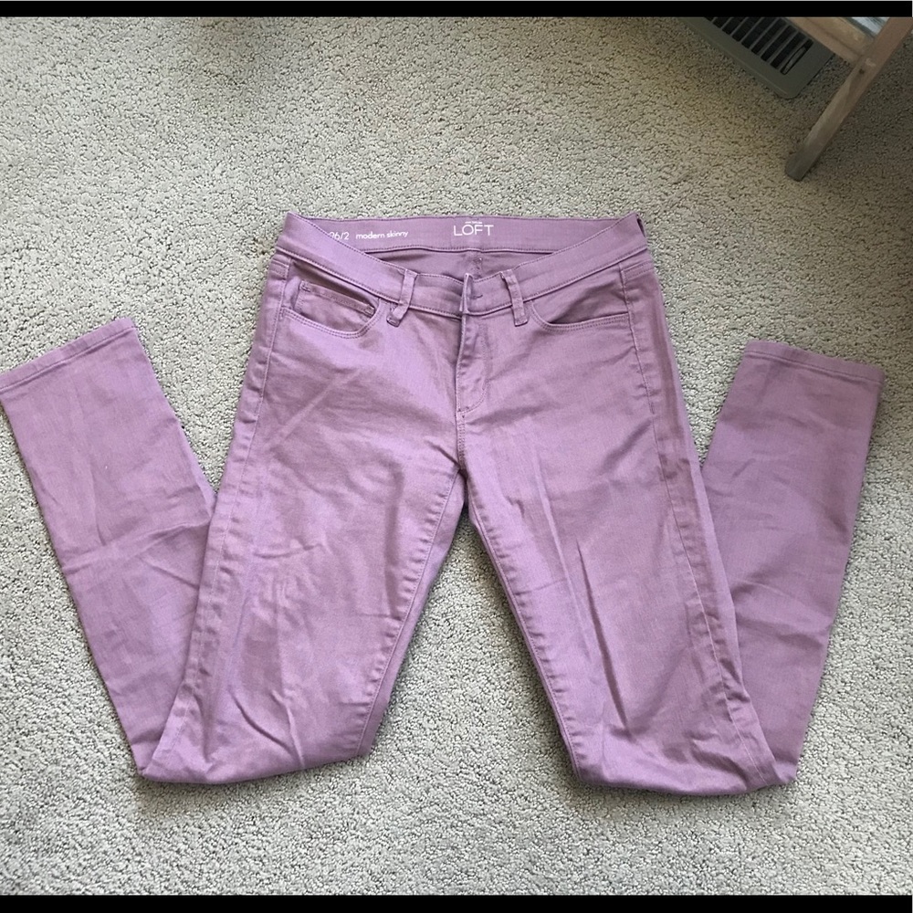 LOFT 26/2 Modern Skinny Dusty Rose Jeans